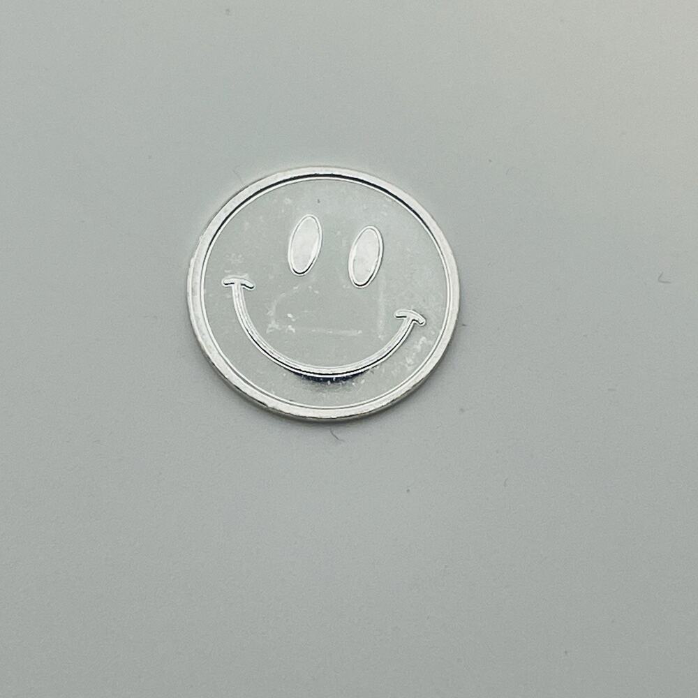 Cute! 1g Fine .999 Pure Solid Silver Smiley Face Round